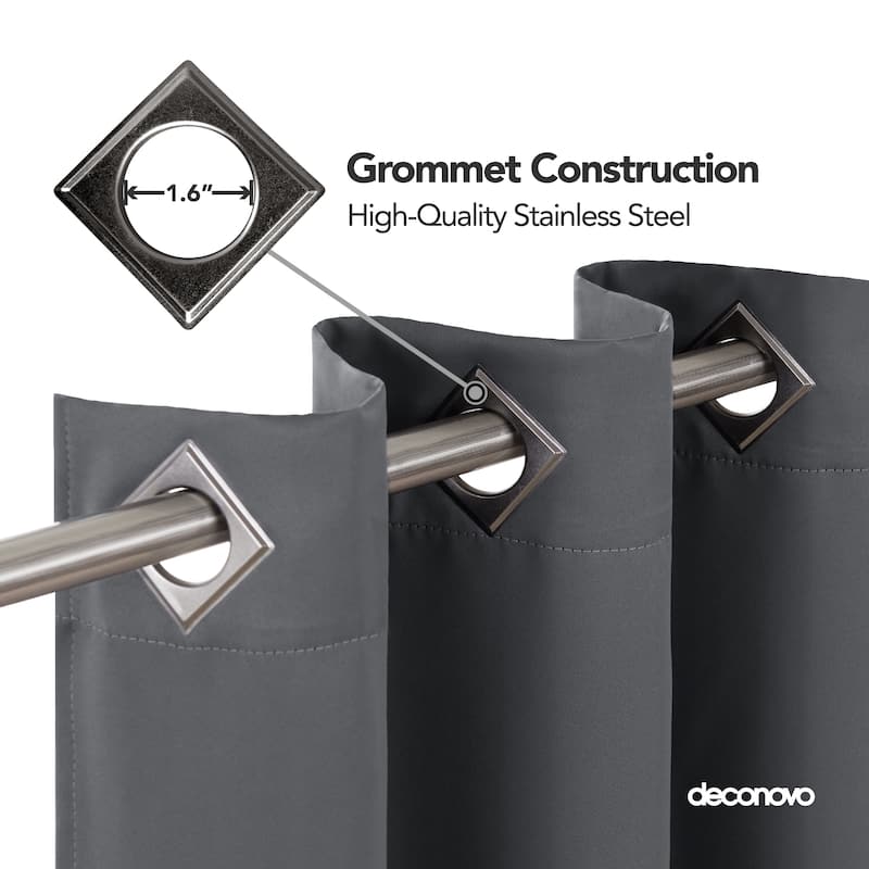 Deconovo Square Grommet Curtain Panel Pair(2 Panel)