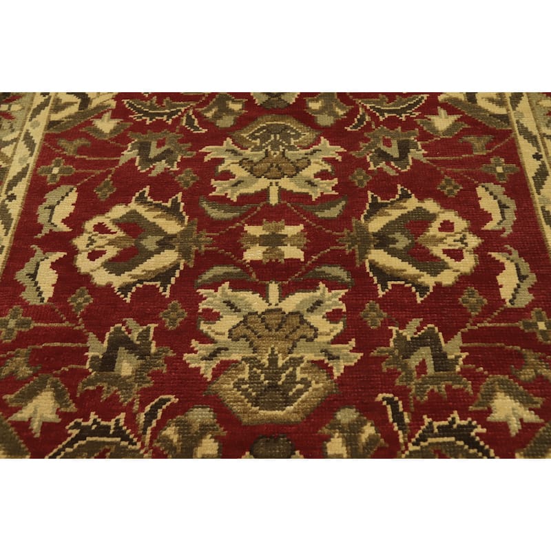 Red Floral Indian Area Rug 6x10 - 9' 10'' X 6' 5''