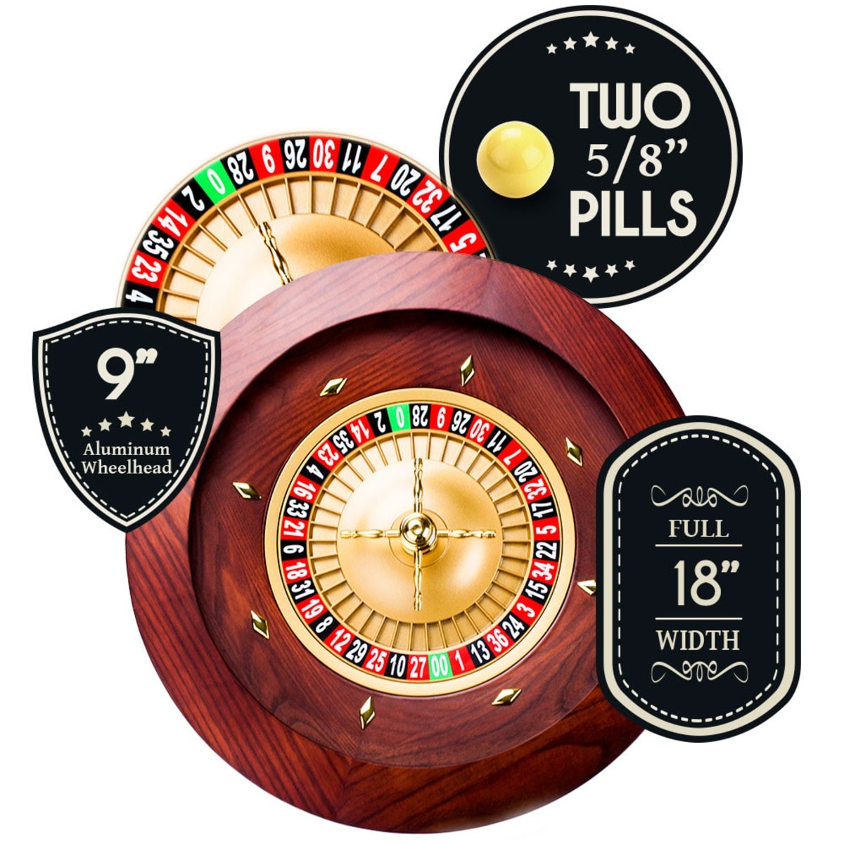 Trademark Poker 16 Inch Roulette Set with Accessories Multi