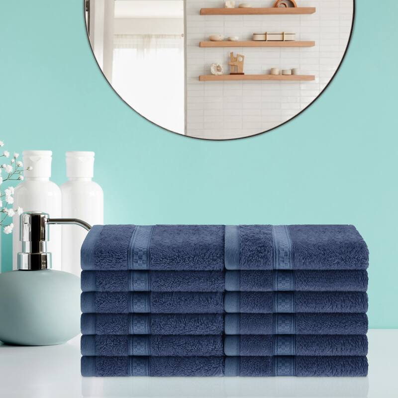Superior Rayon from Bamboo/Cotton Face Towel - (Set of 12) - River Blue