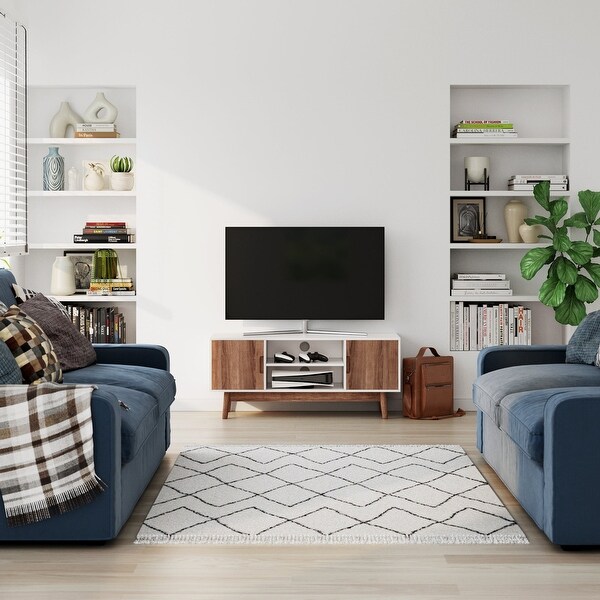 Nathan James Wesley Scandinavian TV Stand Media Console with