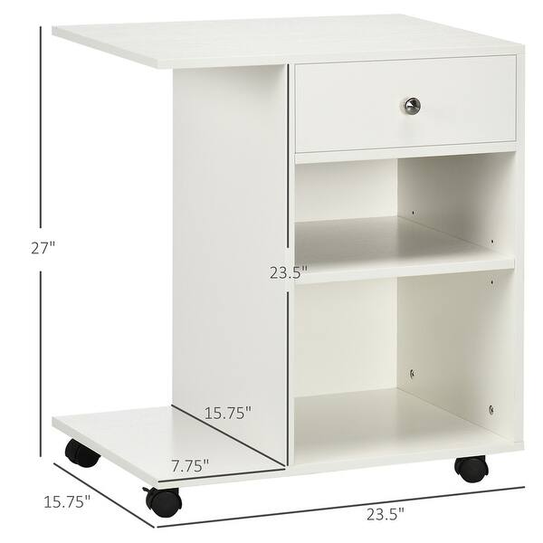 Rolling File Cart with Wheels, Shelf, Drawer and CPU Stand