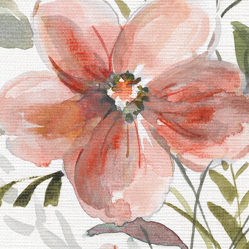 Coral Botanical II Crop Canvas Art Print