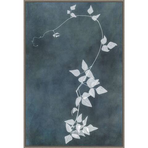 Ivy on Blue II by Dianne Poinski (23 x 33 in.), Framed Canvas Wall Art Print - Sylvie Greywash