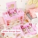preview thumbnail 18 of 18, Gymax Kids Vanity Table & Chair Set 2-in-1 Princess Makeup Dressing