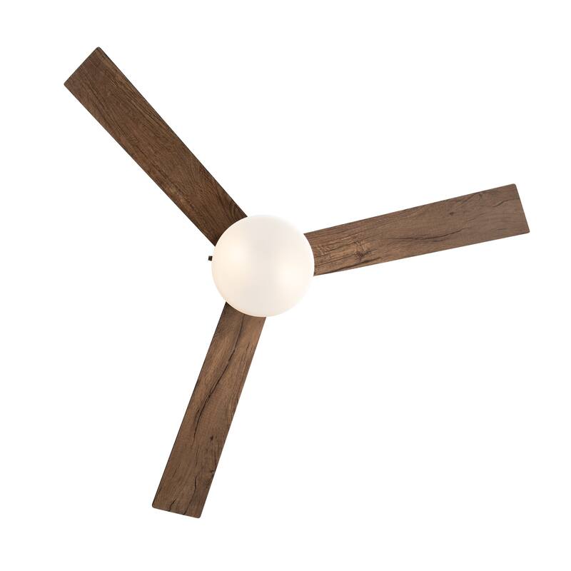 52" Traditonal Ceiling Fan with Light and Pull Chain (3 Reversible Blades)