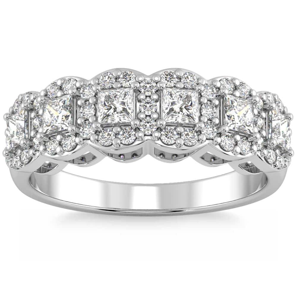 Bliss Diamond 1Ct Princess Cut Diamond Wedding Ring Stackable Band Gold Lab Grown