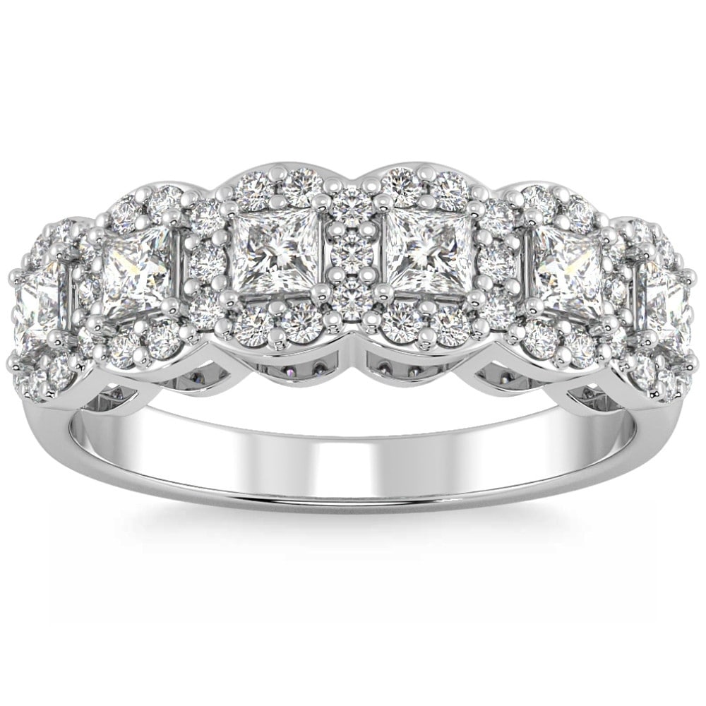Bliss Diamond 1Ct Princess Cut Diamond Wedding Ring Stackable Band Gold Lab Grown