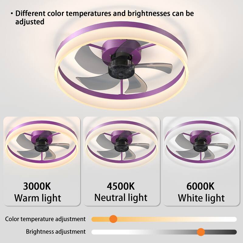 Cusp Barn 20" Dimmable LED Ceiling Fan,Reversible Modern Smart Fan Light,6 Speeds,Quiet DC Motor with APP Control for Indoor