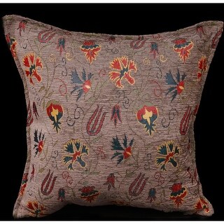Carnation Fern Chenille Turkish Decorative Pillow