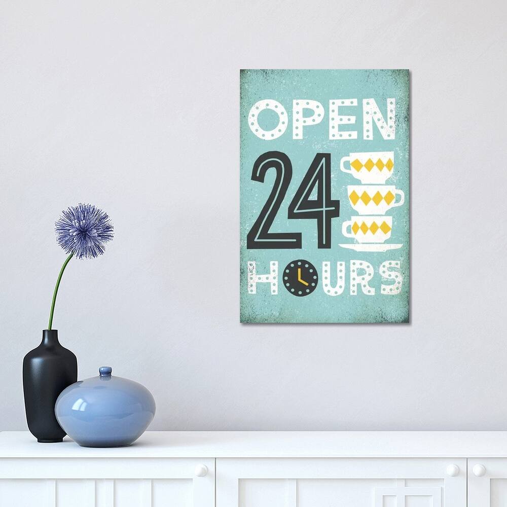 iCanvas "Retro Diner (Open 24 Hours I)" by Michael Mullan Canvas Print