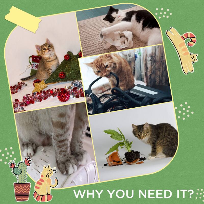 PawHut 56" Multi-Level Cat Tree, Cat tower with Scratching Post, Hammock, Platforms, Play Ball & Anti-Tipping Device