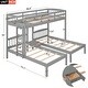 preview thumbnail 6 of 7, Triple Twin Bunk Bed with Full-Length Guardrail and Built-in Storage Drawer