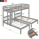 preview thumbnail 6 of 7, Twin over Twin & Twin Bunk Bed with Built-in Middle Drawer