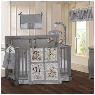 BabyFad Jungle Grey 9 Piece Crib Bedding Set - On Sale - Bed Bath ...