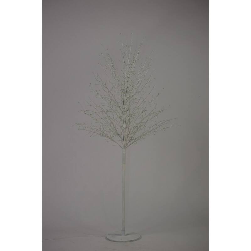 59" Pre-Lit Micro Dot White Artificial Tree, LED Warm White Lights