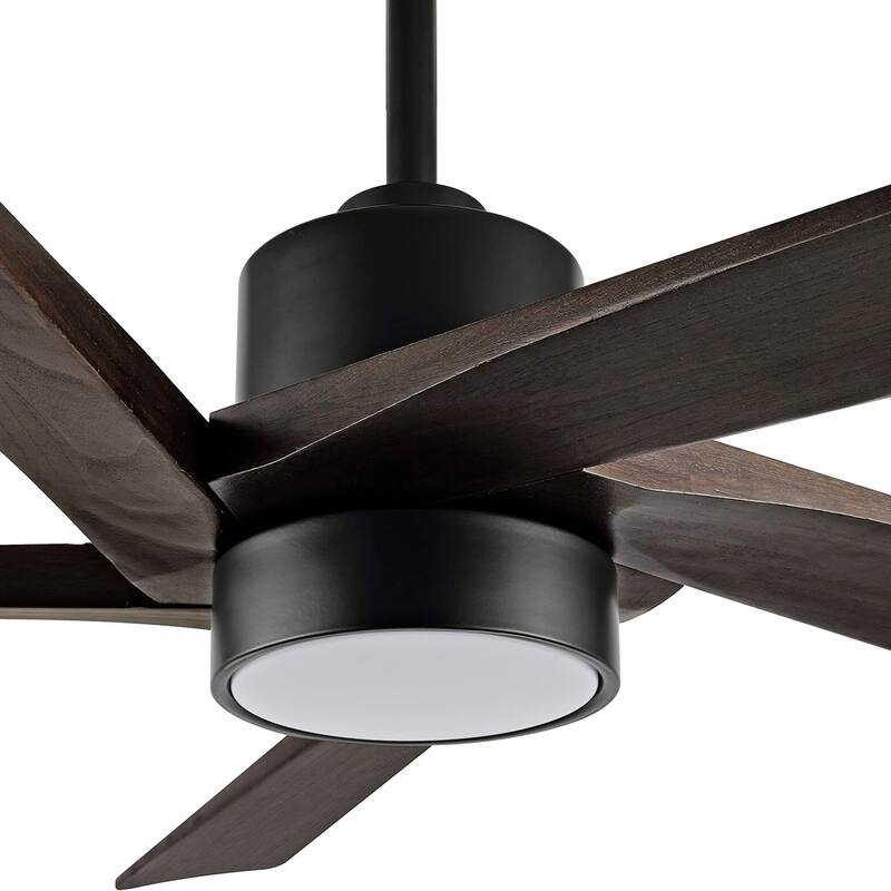 64" Matte Black Aero Blade Ceiling Fan with LED Light and Remote - Matte Black - 64"D x 64"W x 21"H