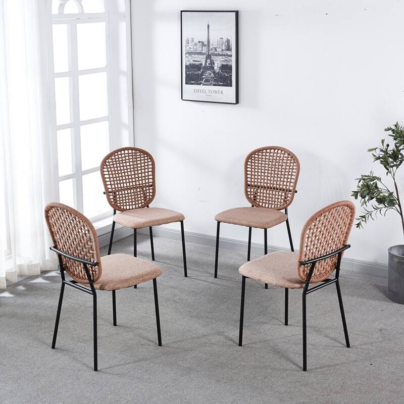 Dining chair coffee chair sennit chair set of 4,