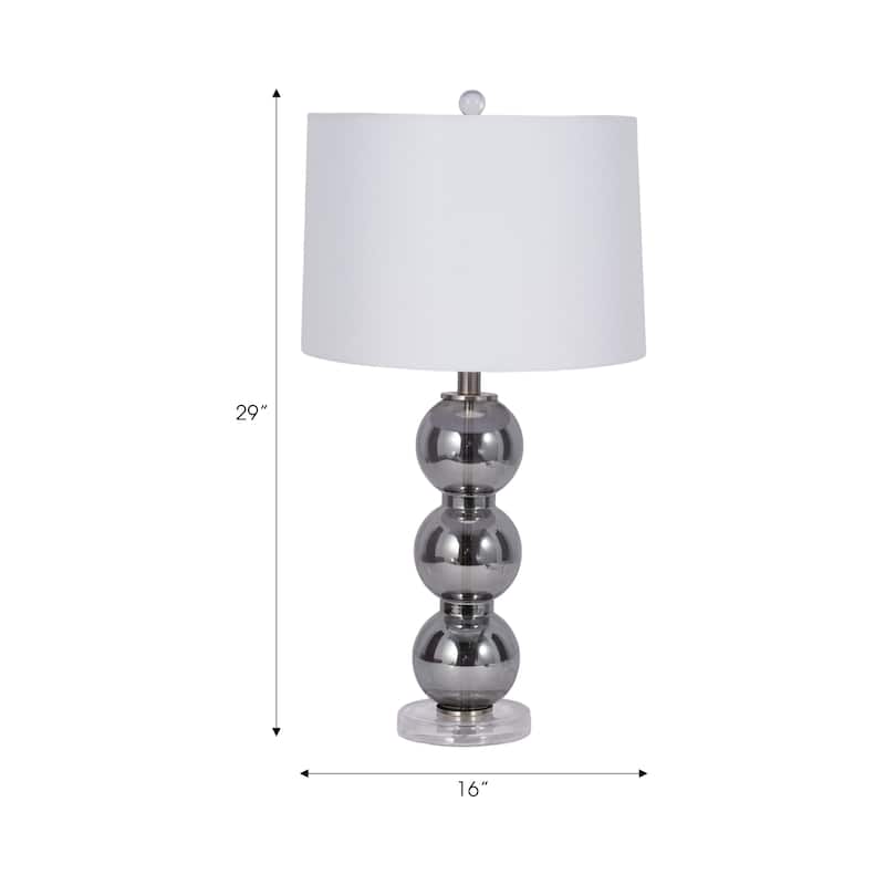 Sagebrook Home 29" Stacked Glass Ball Table Lamp With Crystal Base - 16" x 16" x 29"