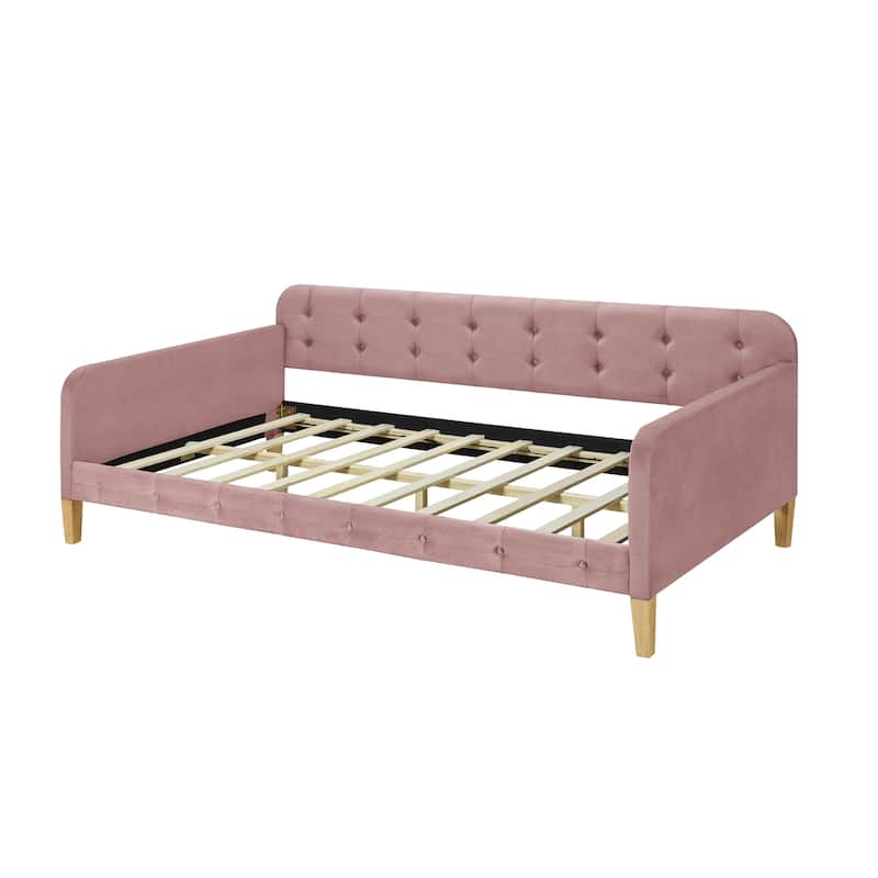 Roomfitters Twin Size Upholstered Daybed with Foam Padding and 4 Support Legs