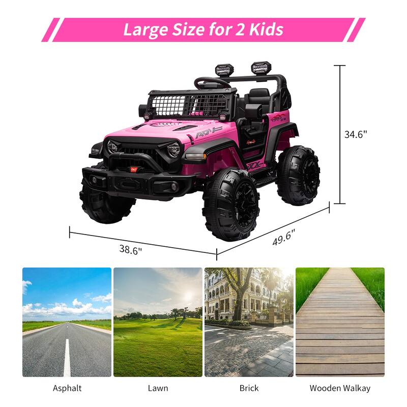 24V 2-Seater Kids Electric Ride-On Car with Remote Control