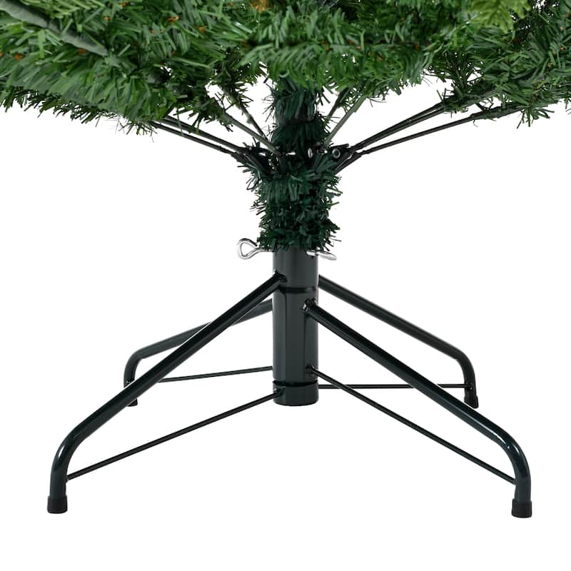 Premium Unlit Green 7FT PE PVC Mixed Christmas Tree Hinged Design, Dense Branches Realistic Look