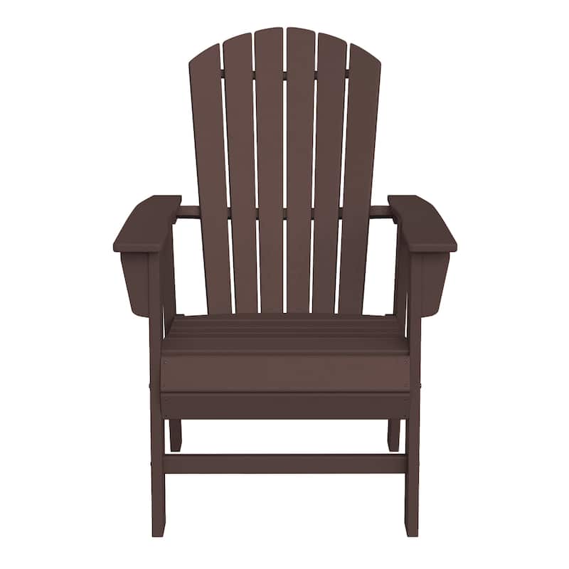 Altura Hdpe All Weather Outdoor Patio Adirondack Dining Chair - Dark Brown