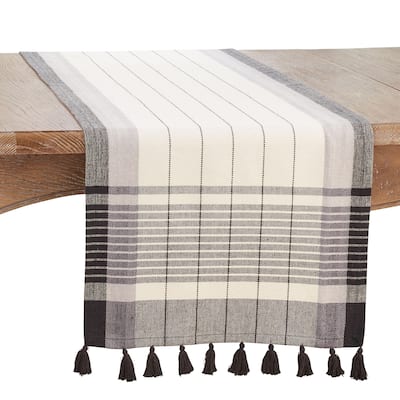 Striped Design Tassel Table Runner - 16"x72"