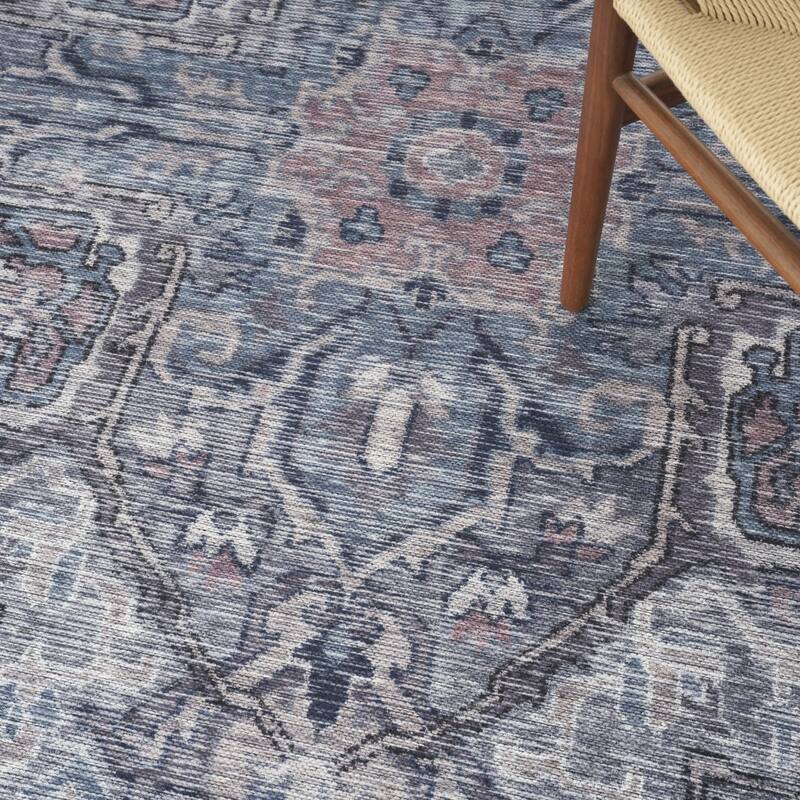 Hequ Power Loomed Distressed Floral Area Rug By HomeRoots - 9' x 12'