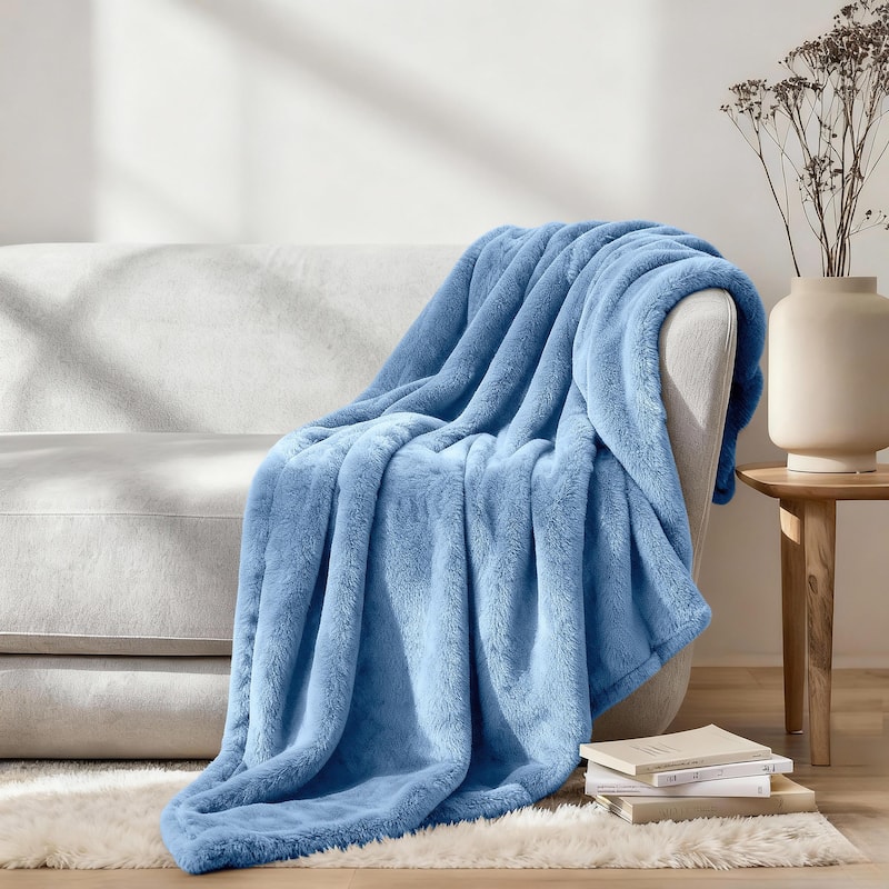 Superior Solid Fluffy Fleece Blanket, Plush and All Season