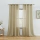 preview thumbnail 38 of 117, HLC.me 2 Piece Semi Sheer Voile Window Curtain Drapes Grommet Top Panels Bedroom, Living Room - Set of 2 panels 37 W x 84 L - Taupe