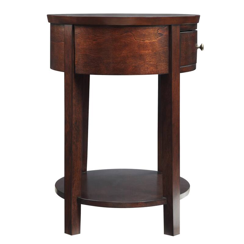 Fillmore 1-Drawer Oval Wood Shelf Accent End Table by iNSPIRE Q Modern