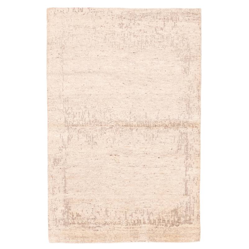 ECARPETGALLERY Hand-knotted Tangier Light Khaki Wool Rug - 5'2 x 7'10