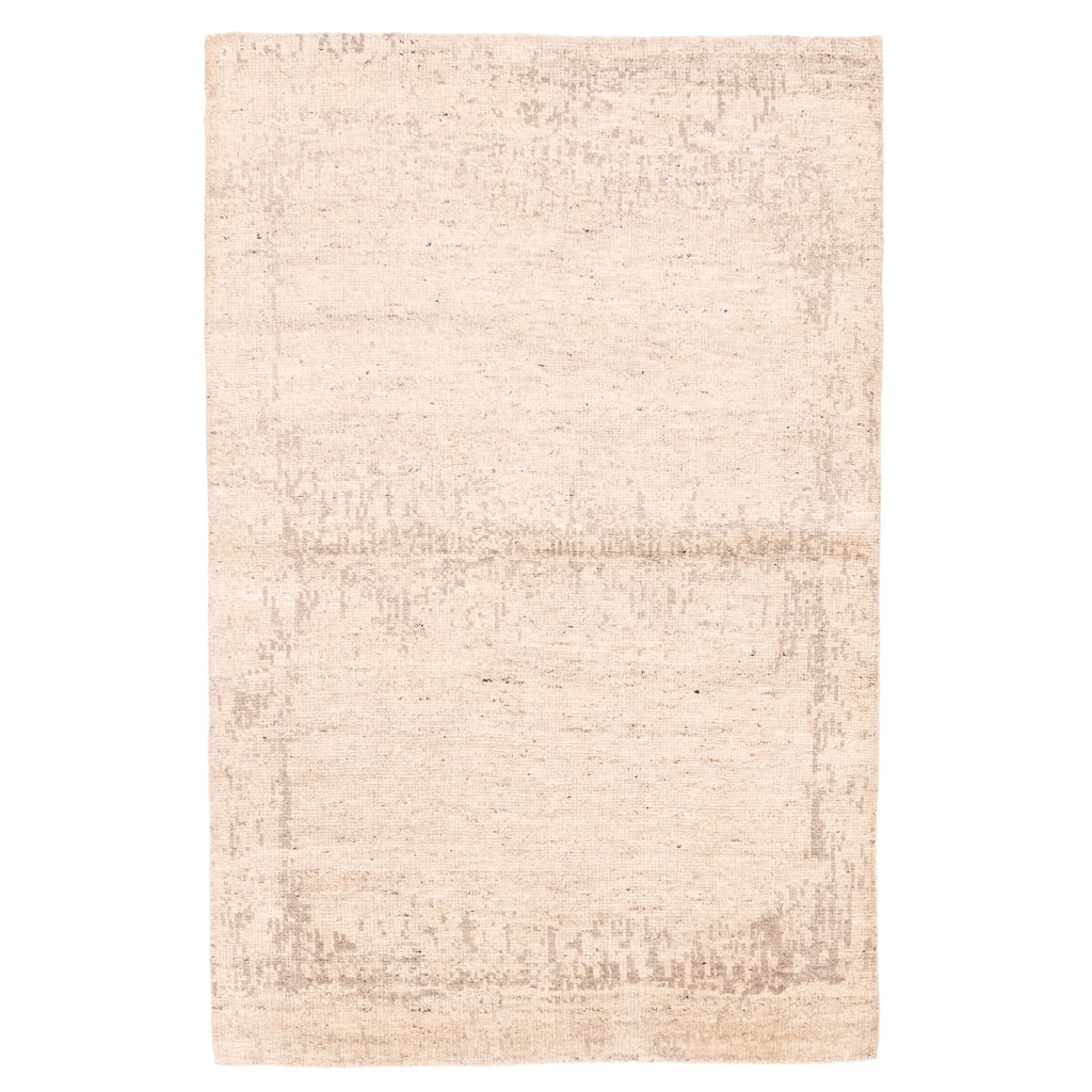 ECARPETGALLERY Hand-knotted Tangier Light Khaki Wool Rug - 5'2 x 7'10