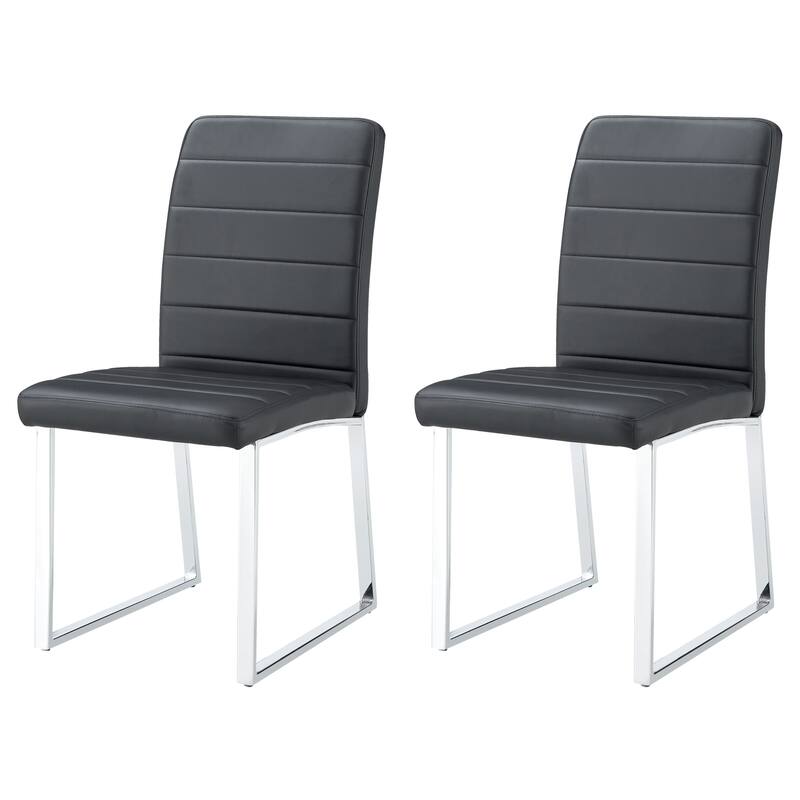 2-Pack - Premium Pu Office/Dining Chairs With High-Density Foam, Sturdy Iron Legs (Electroplate/Spray Paint), Easy Assembly