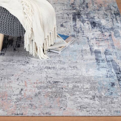 Loomaknoti Prudencia Tafalski Blue Area Rug