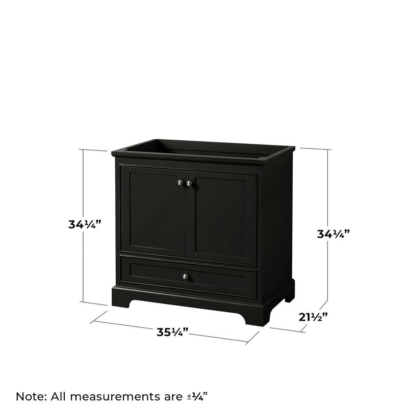 Wyndham Collection Deborah 35-1/4" Free Standing Single Wood Vanity