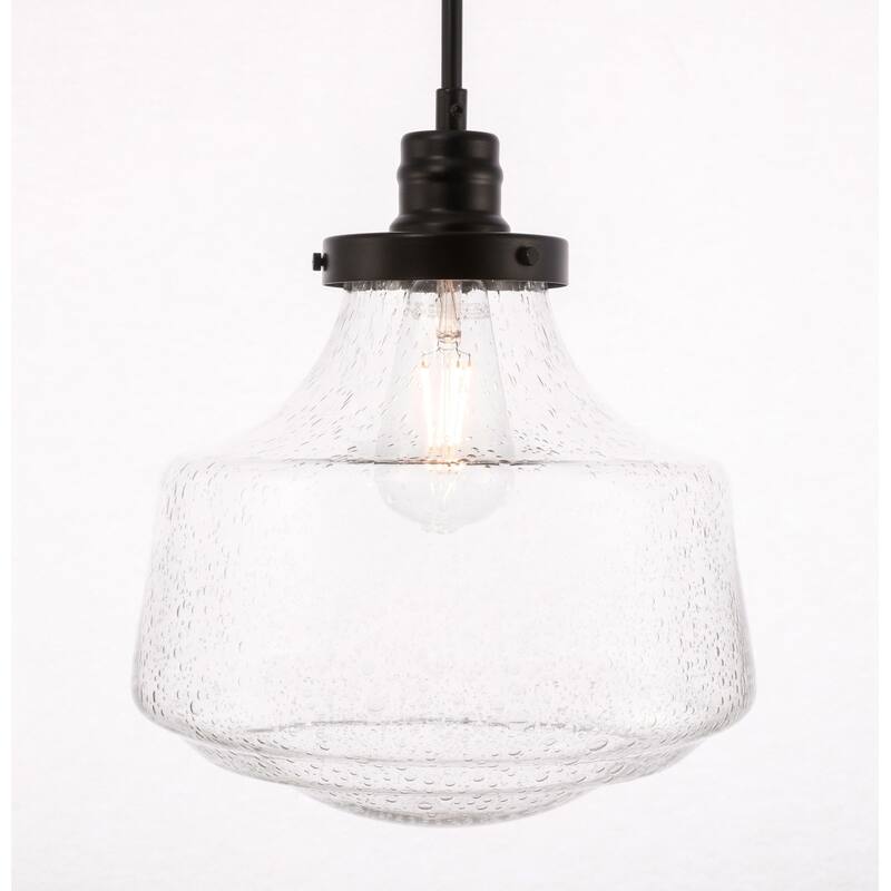 Klyli 11-inch 1-light Clear Seeded Glass Hanging Pendant