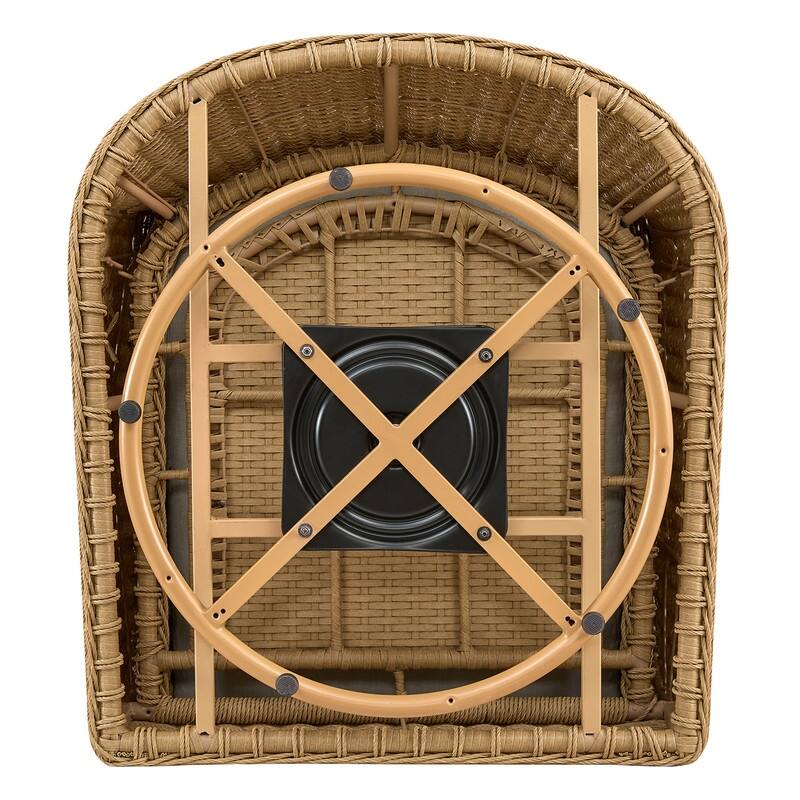 Spruce & Spring Patio Fruniture Outdoor Swivel Chair and Side Table