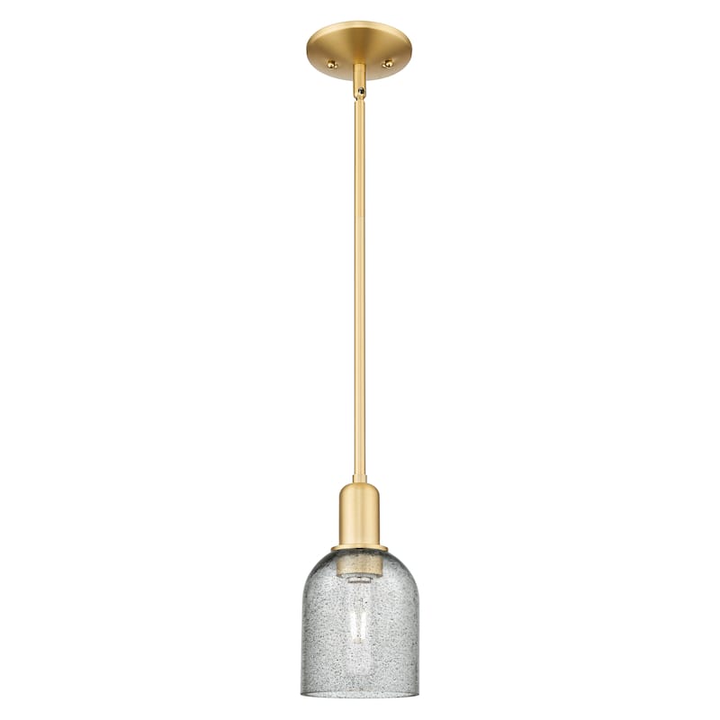 Innovations Lighting Endless Possibilities Arcadia - Caledonia - 1 Light 5" Stem Hung Mini Pendant - Charcoal/Satin Gold