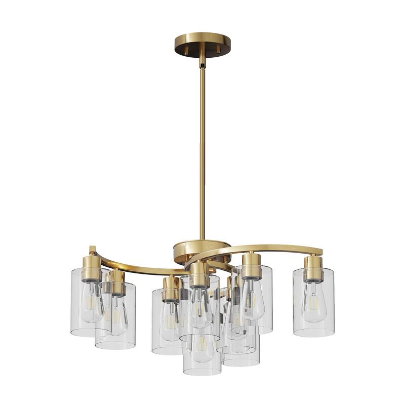 9-Light Modern Farmhouse Chandelier - Gold