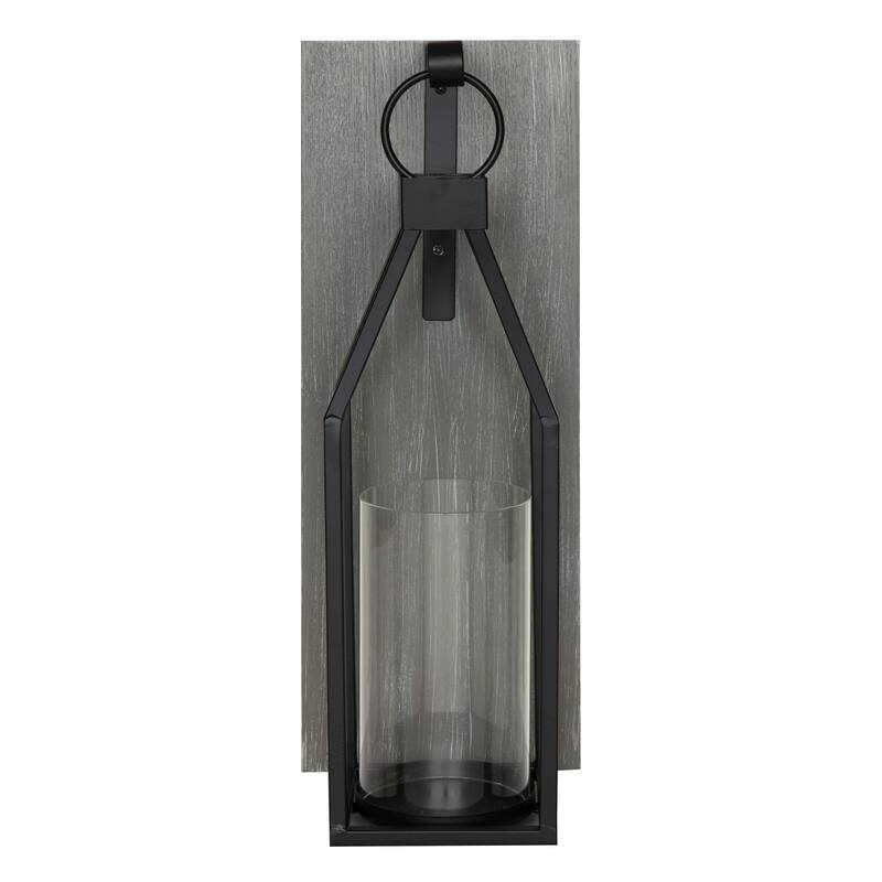 Kate and Laurel Oakly Wood and Metal Wall Sconce Candle Holder - 7x19
