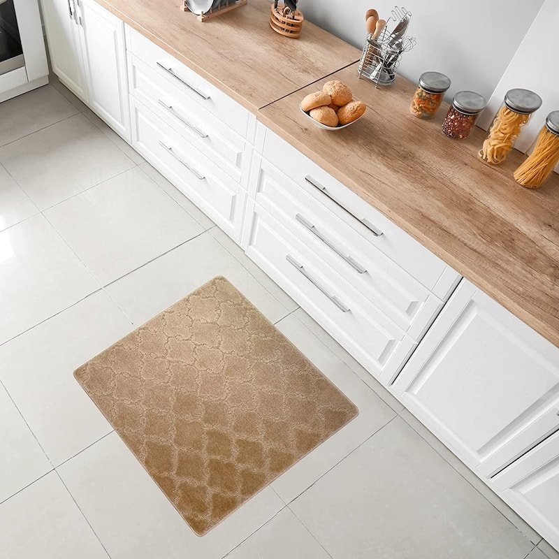 Machine Washable Kitchen & Bathroom Mat, Slip Resistant Backing