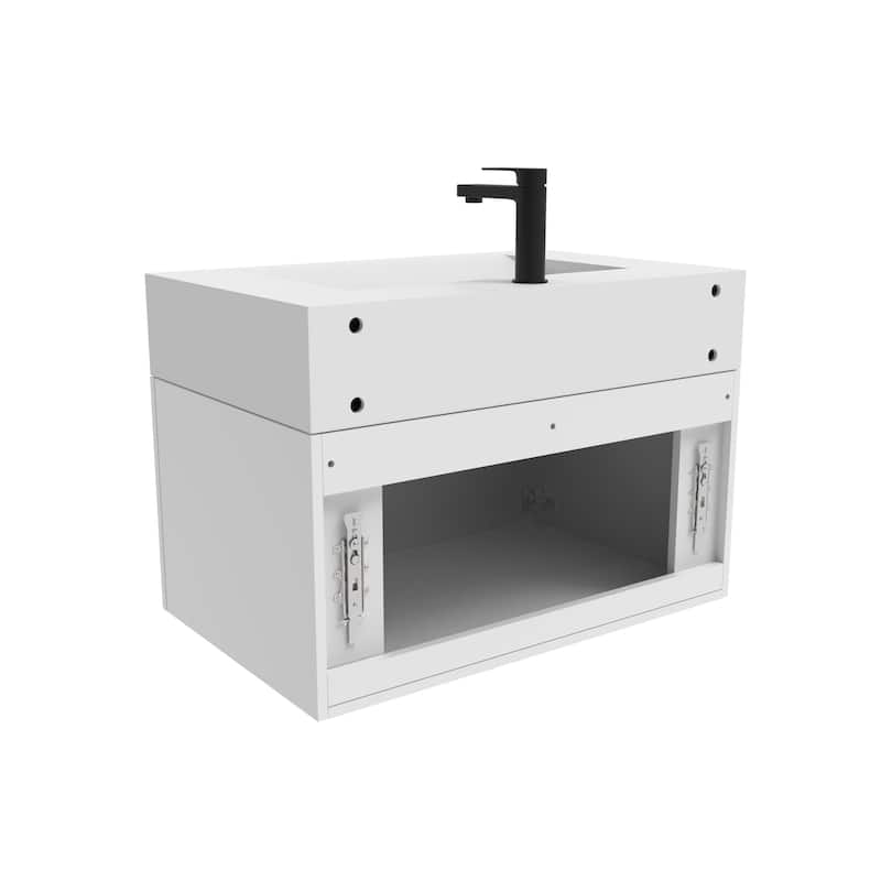 Nile 30-Inch Wall Mounted Bathroom Vanity Set w/ White Top