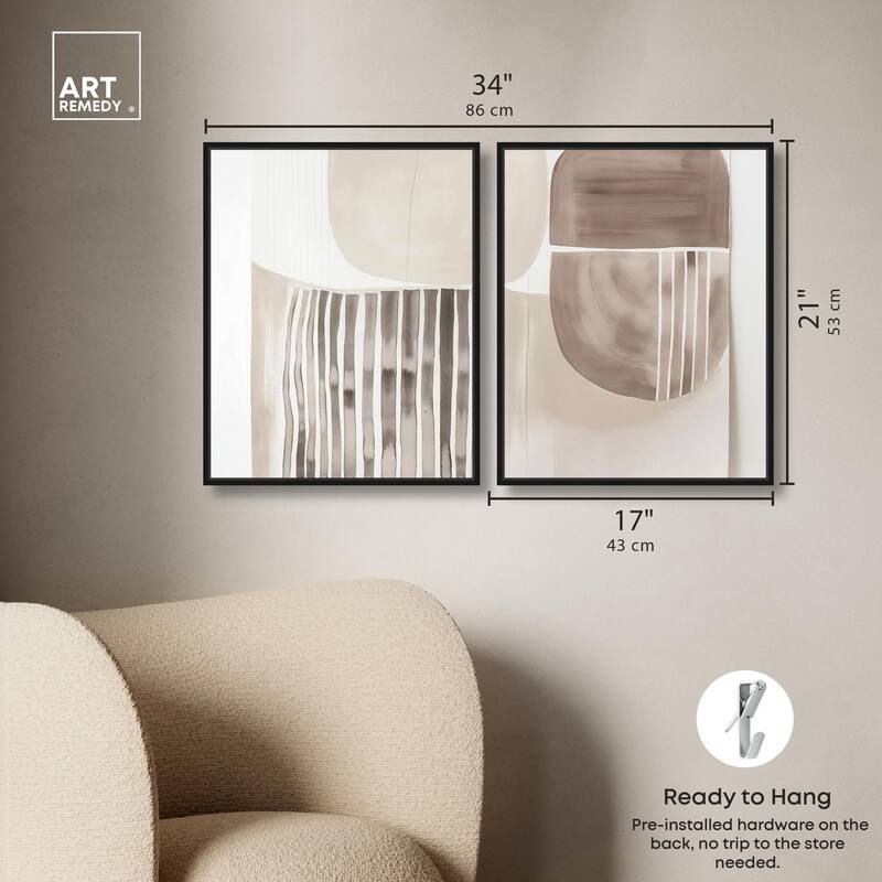 Elements of Quiet Canvas Set of 2 by Art Remedy
