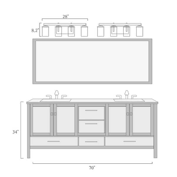 dimension image slide 0 of 6, Fora Modern Farmhouse 3/4-Light Bathroom Vanity Lights Glass Wall Sconces
