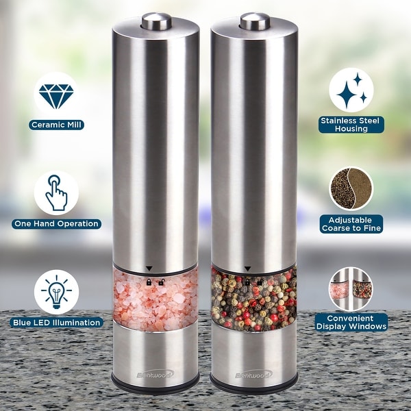 Electric salt shop and pepper grinders