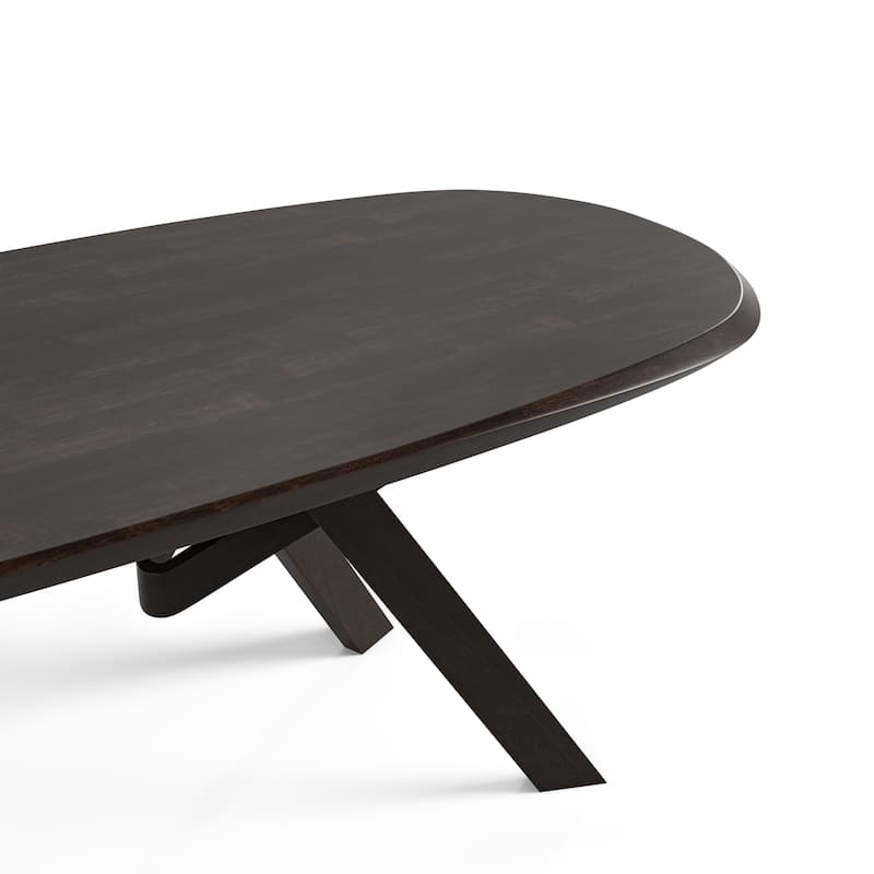 Furniture of America Abigail VI Mid-Century Modern Handfinished Solid Wood 83-inch Oval Dining Table