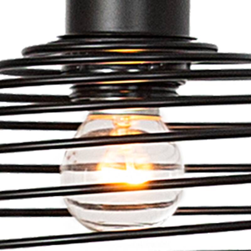 3-Light Metal Cluster Pendant in Classic Black Finish - W15.67"*D15.67"*H21.26"