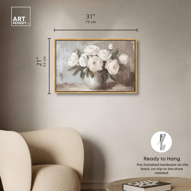 Creamy Cascade Cluster II Canvas by Art Remedy